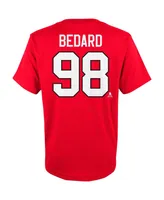 Big Boys Connor Bedard Red Chicago Blackhawks Name and Number T-shirt