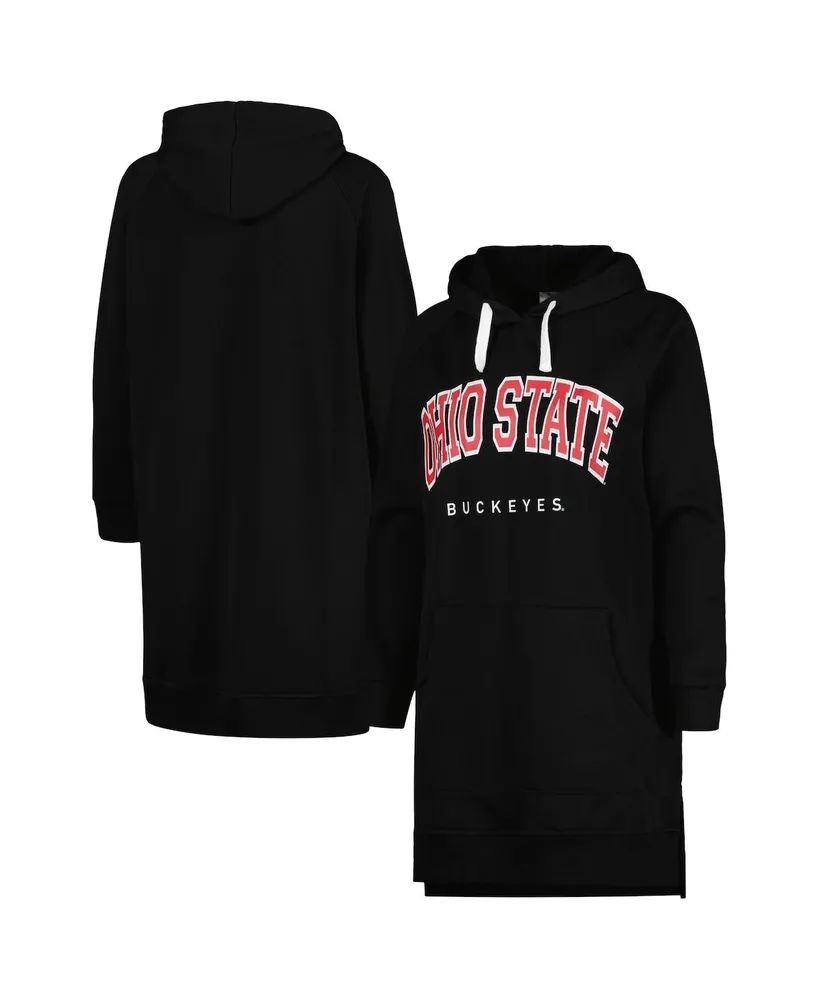 Women's Gameday Couture Black Ohio State Buckeyes Take a Knee Raglan Hooded Sweatshirt Dress