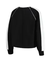 Women's Gameday Couture Black Iowa Hawkeyes Blindside Raglan Cropped Pullover Sweatshirt