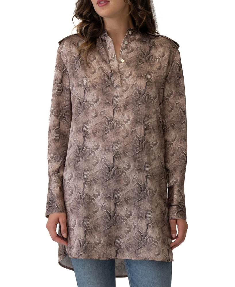 Adrienne Landau Women's Snakeskin-Print Pullover Tunic