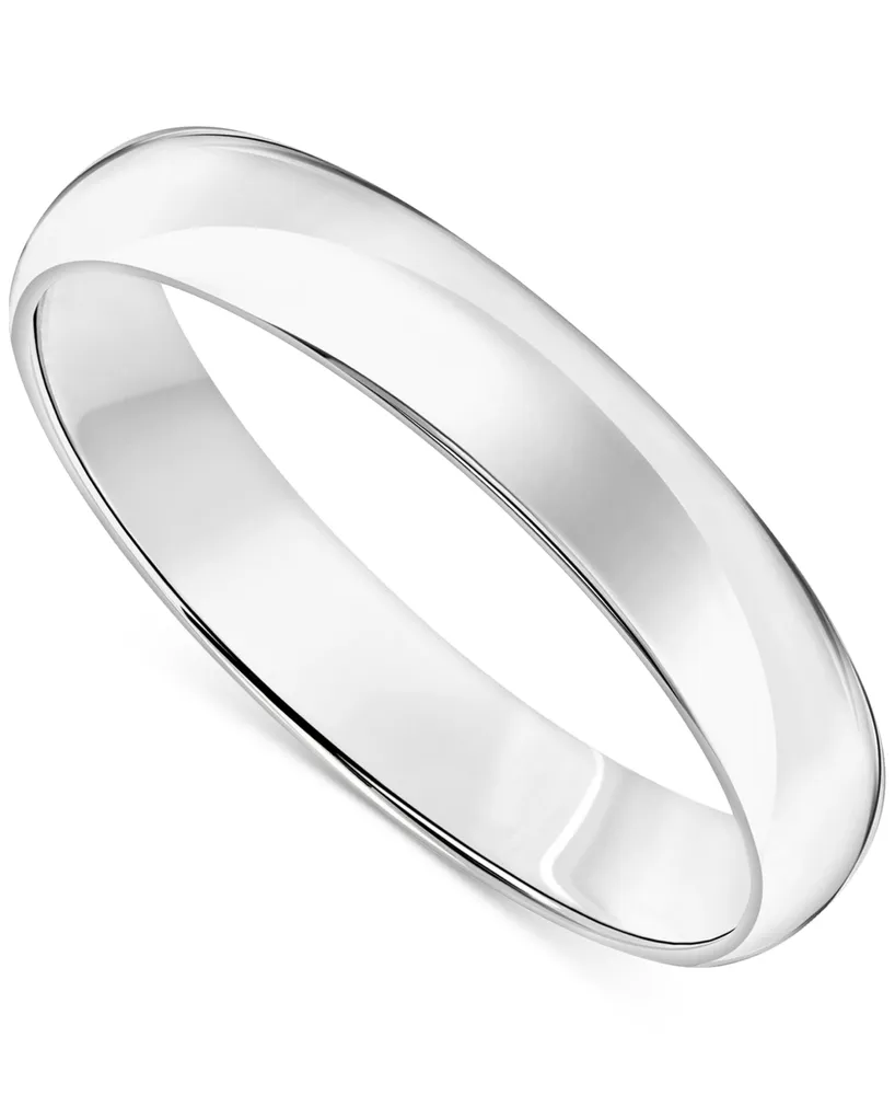 Men's Polished Comfort Fit Wedding Band Platinum