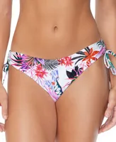 Raisins Juniors' Luna Tie-Side Floral-Print Bikini Bottom