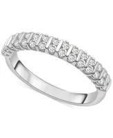 Diamond Double Row Band (1/2 ct. t.w.) in 14k White Gold