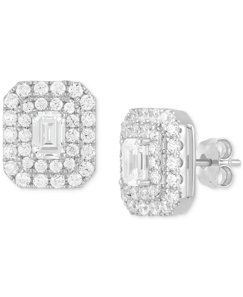 Grown With Love Lab Grown Diamond Square Halo Stud Earrings (1-1/2 ct. t.w.) in 14k White Gold