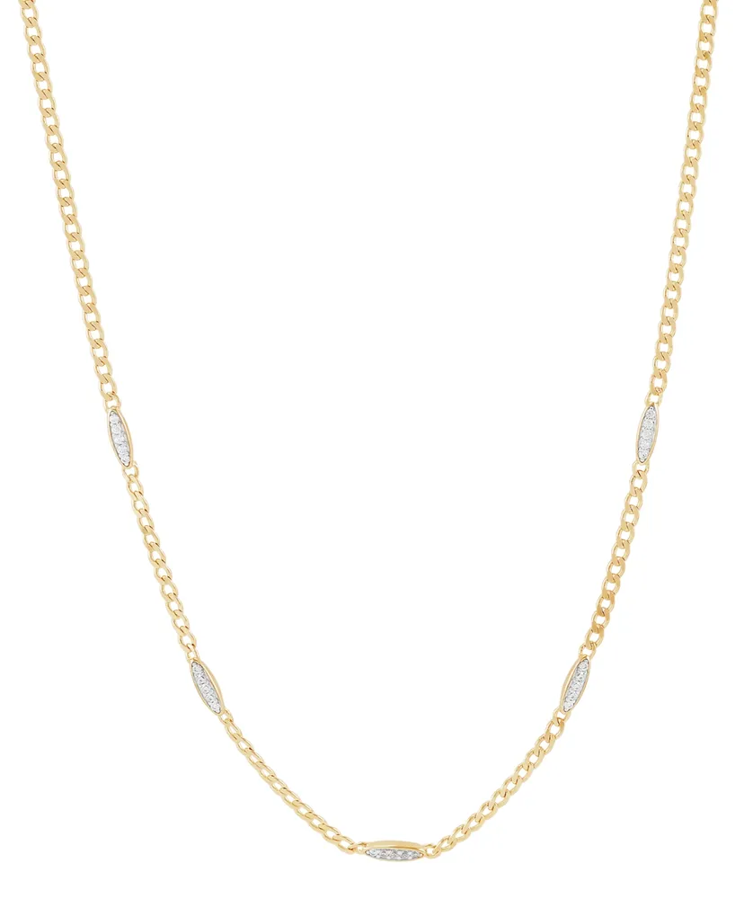 Diamond Mini Cluster Station 18" Collar Necklace (1/5 ct. t.w.) in 14k Gold-Plated Sterling Silver - Gold