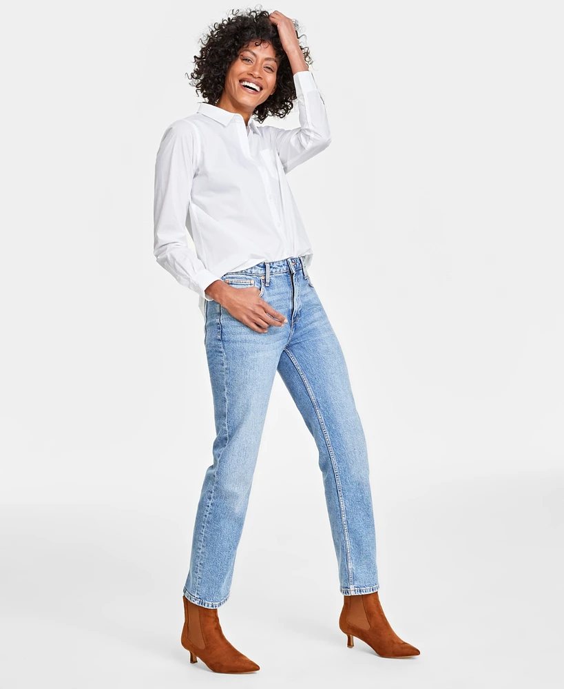 On 34th Women's High Rise Straight-Leg Jeans, Regular and Short, Created for Macy's