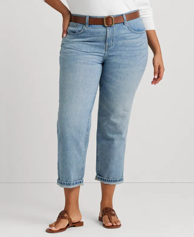 Lauren Ralph Lauren Plus Size Mid-Rise Wide-Leg Jeans