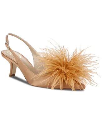 Sam Edelman Women's Bianka Feather Slingback Kitten-Heel Pumps