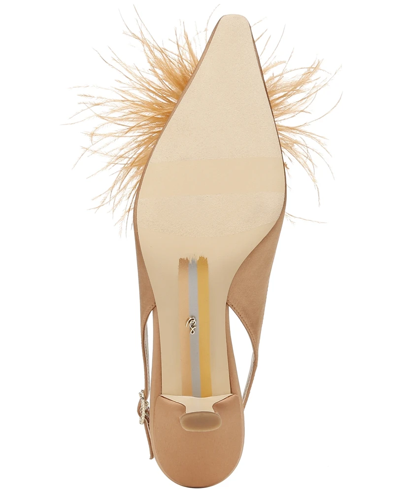 Sam Edelman Women's Bianka Feather Slingback Kitten-Heel Pumps