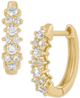 Lab Grown Small Diamond Hoop Earrings (1/2 ct. t.w.) in 14k Gold-Plated Sterling Silver - Gold