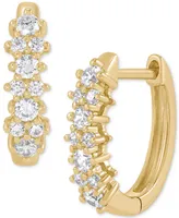 Lab Grown Small Diamond Hoop Earrings (1/2 ct. t.w.) Sterling Silver or 14k Gold-Plated