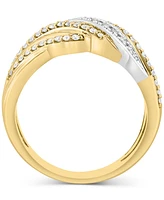 Effy Diamond Multi-Row Swirl Ring (3/8 ct. t.w.) in 14k Two-Tone Gold