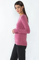 Jennie Liu 100% Pure Cashmere Extra-ply Cozy Long Sleeve Crew Neck Sweater