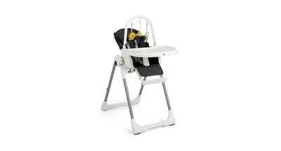 Slickblue 4-in-1 Foldable Baby High Chair with 7 Adjustable Heights and Free Toys Bar