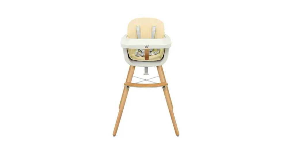 Wooden Baby 3 in 1 Convertible High chair with Cushion