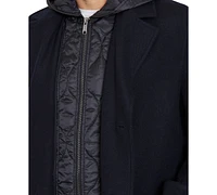 Sam Edelman Men's Single Breasted Coat with Quilted Bib