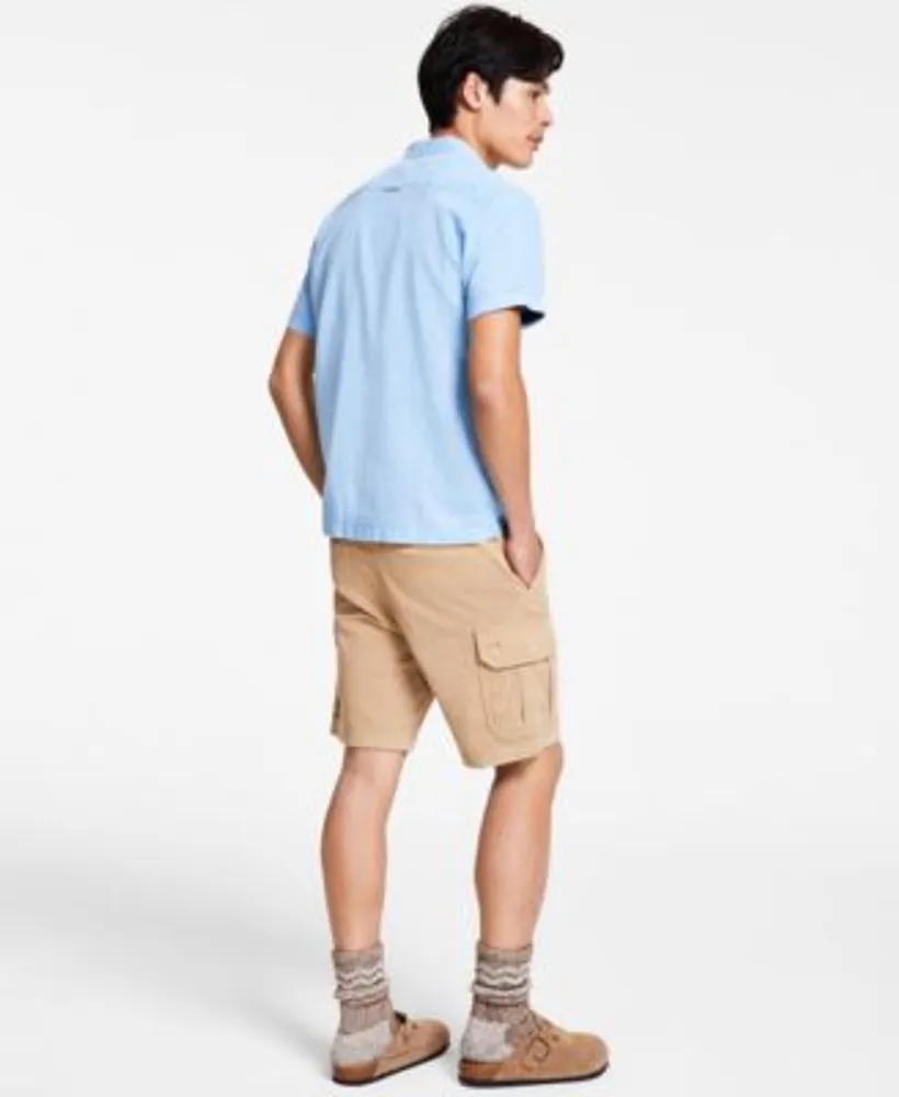 Sun Stone Mens Blake Linen Chambray Short Sleeve Button Front Shirt Cargo Shorts Floral Print T Shirt Created For Macys