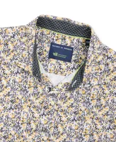 Society of Threads Men's Slim Fit Non-Iron Performance Stretch Floral Button-Down Shirt