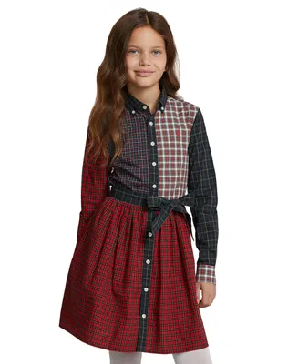 Polo Ralph Lauren Big Girls Plaid Cotton Fun Shirtdress