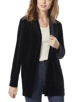 Jones New York Women's Stretch Velour Open Front Cardigan Sweater