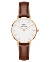 Daniel Wellington Women's Petite Saint Mawes Brown Leather Watch 28mm