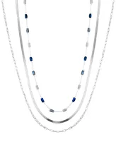 Unwritten Crystal Bead Layered 3 Piece Necklace Set