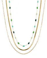 Unwritten Crystal Bead Layered 3 Piece Necklace Set