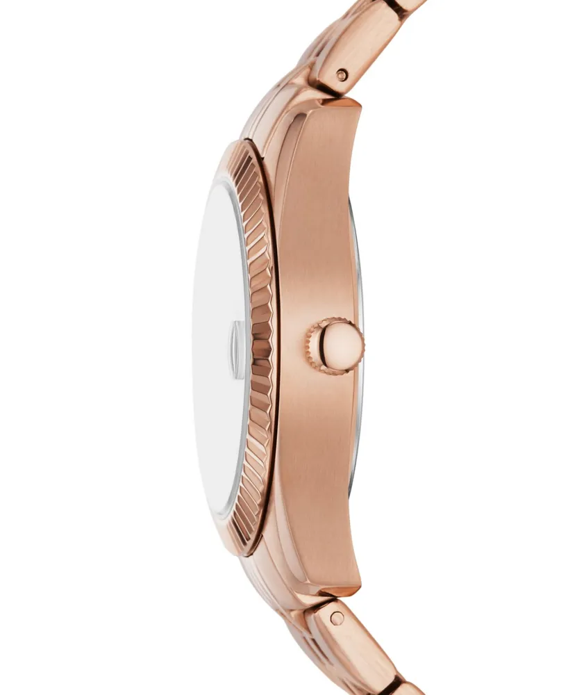 Fossil Women's Scarlette Three-Hand Date Rose Gold-Tone Stainless Steel Watch 32mm