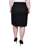 Ny Collection Plus Slim Double Knit Skirt