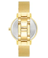 Nine West Women's Quartz Gold-Tone Stainless Steel Mesh Band Watch, 34mm