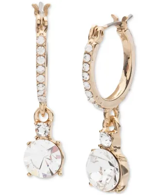 Givenchy Gold-Tone Crystal Huggie Hoop Drop Earrings