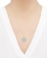 Diamond Mandala Cluster Pendant Necklace (1 ct. t.w.) in 10k Gold, 16" + 2" extender