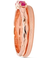 2-Pc. Set Ruby Trio Stack Rings (5/8 ct. t.w.) in 14k Rose Gold-Plated Sterling Silver