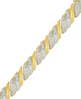 Diamond Diagonal Row Link Bracelet (3 ct. t.w.) in 10k Gold