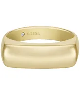 Fossil Heritage D-Link Glitz Gold-Tone Stainless Steel Signet Ring