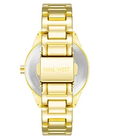 Nine West Women's Quartz Gold-Tone Alloy Link Bracelet Watch, 34.5mm