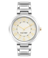 Nine West Women's Quartz Silver-Tone Alloy Link Bracelet Watch, 36mm