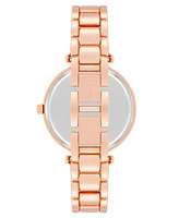 Nine West Women's Quartz Rose Gold-Tone Alloy Link Bracelet Watch, 36mm - Gray, Rose Gold