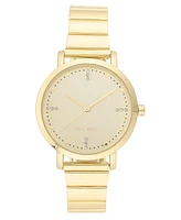 Nine West Women's Quartz -Tone Stainless Steel Cut Edge Bracelet Watch, 36mm