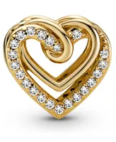 Pandora Cubic Zirconia Sparkling Entwined Hearts Charm