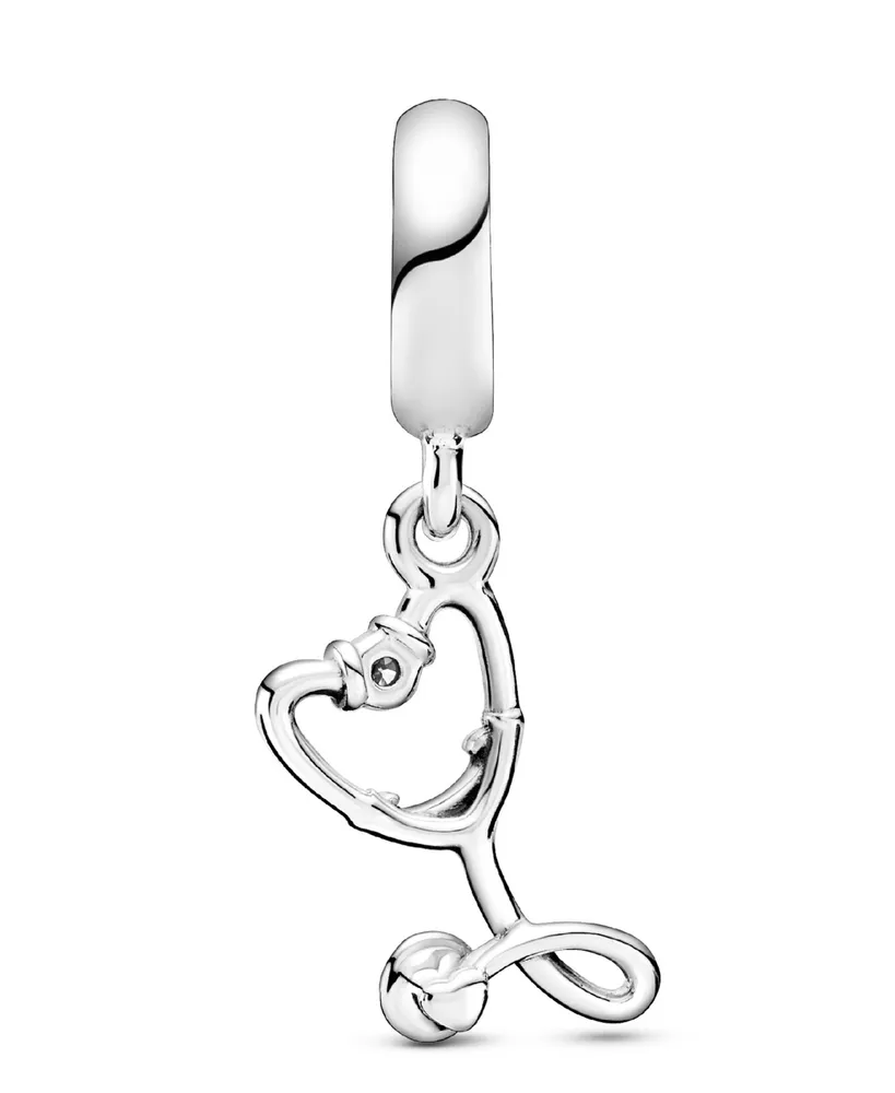 Pandora Cubic Zirconia Stethoscope Heart Dangle Charm