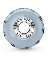 Pandora Sterling Silver Wavy Dark Blue Murano Glass Ocean Charm