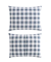 Closeout! Eddie Bauer Basic Plaid Cotton Percale 3 Piece Duvet Cover Set