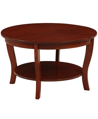 Convenience Concepts 30" Medium-Density Fiberboard American Heritage Round Coffee Table