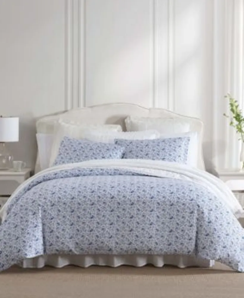Laura Ashley 7pc Full/queen Branch Toile 100% Cotton Comforter