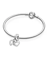 Pandora Cubic Zirconia Linked Sister Hearts Split Dangle Charm