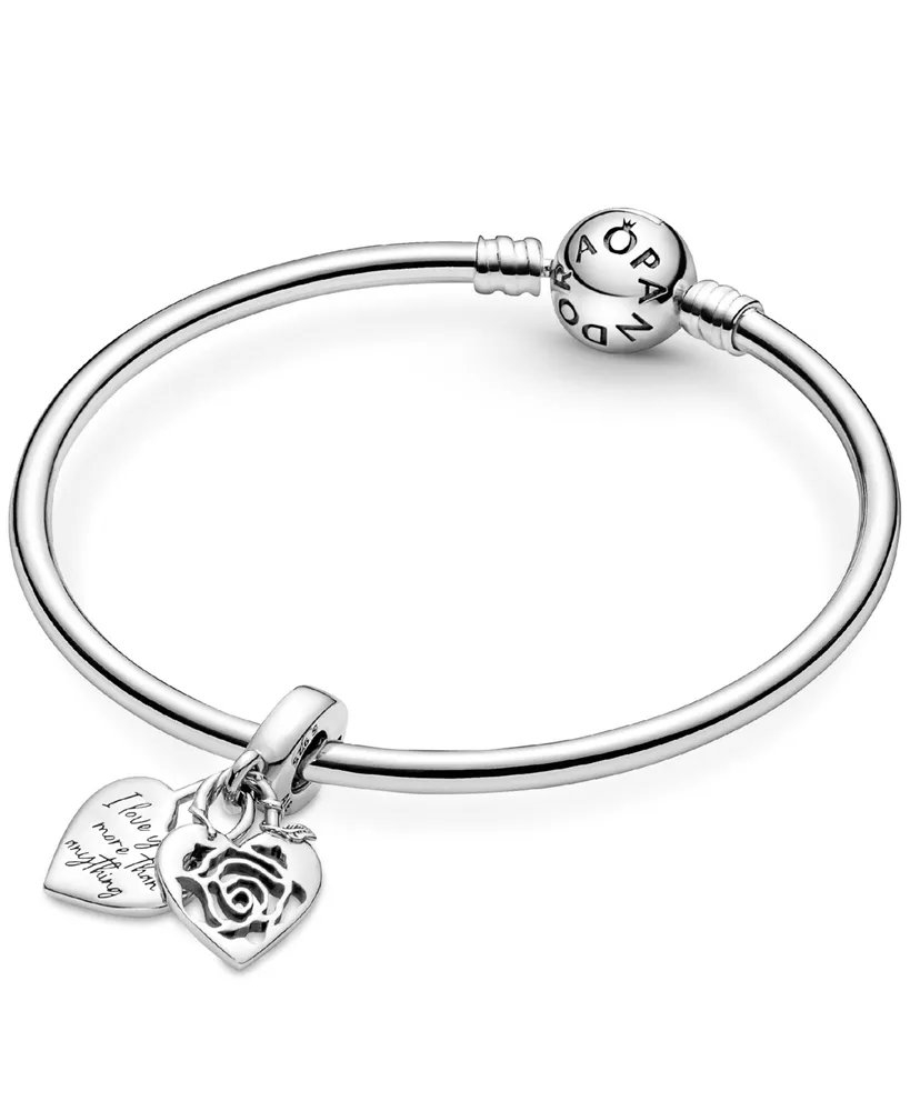 Pandora Sterling Silver Rose Heart Padlock Dangle Charm