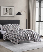 Kenneth Cole New York Gridwork Reversible 3 Piece Quilt Set