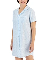 Charter Club Women's Short-Sleeve Matte Satin Sleepshirt, Created for Macy's