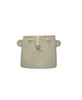 Stoneware Planter with Abstract Face